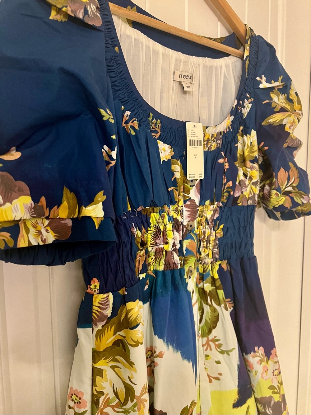 Maeve Maxi Dress in Blue, Yellow and White Floral Print - Picture 4 of 8